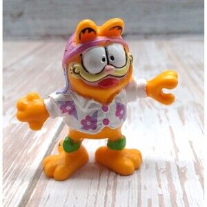 VTG 1981 Garfield Skater PVC Mini 2" Figure Mcdonalds Happy Meal Toy (Fig Only)